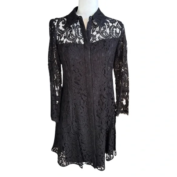 chinese dress ladies Nanette Lepore Women's Lace Bell Sleeve Cocktail Mini Dress – Letay Store